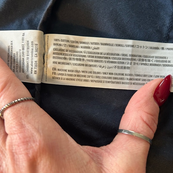 Abercrombie & Fitch Navy Blue Utility Cargo Vest Outerwear Jacket 100% Cotton - Picture 14 of 14